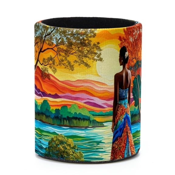 ERJLKXP Beautiful African Woman Small Pen & Pencils Holder for Desk Organizer,Desktop Stationery Storage for Office Supplies, Pencils and Makeup Brush Holder