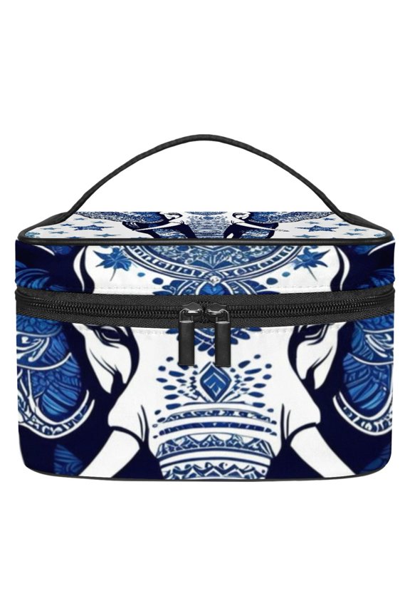Bohemian Exotic Tribe Elephant Makeup Bags Travel Cosmetic Bag Case, Large Capacity Organizer and Storage, Portable Pouch Toiletry bag for Women & Girls