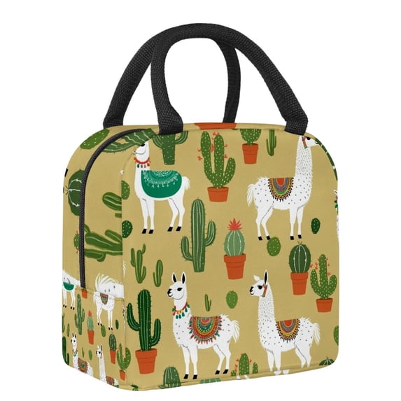 ERJLKXP Cactus Alpaca Insulated Lunch Bags for Women and Men,Adult Reusable Lunch Tote Bag for Work,cooler bag