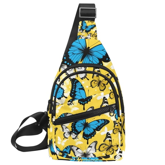 ERJLKXP Colorful Butterfly Small Mens Women Crossbody Chest Bag, Travel Over Shoulder Sling Bag Backpack Men Side Bag,Daypack