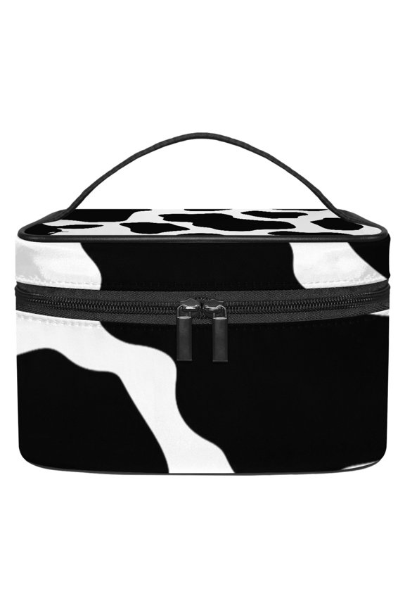 Cow Texture Print Makeup Bags Travel Cosmetic Bag Case, Large Capacity Organizer and Storage, Portable Pouch Toiletry bag for Women & Girls