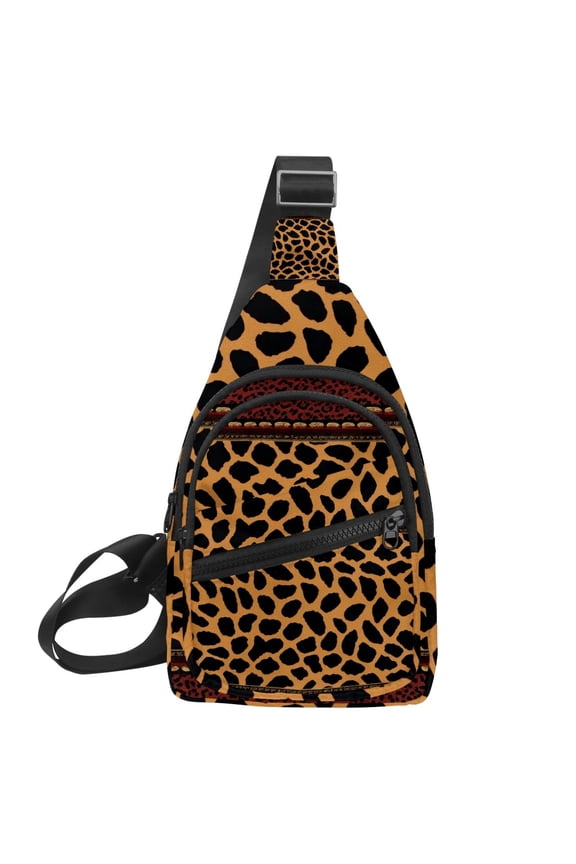 Fashion Leopard Print Small Mens Women Crossbody Chest Bag, Travel Over Shoulder Sling Bag Backpack Men Side Bag,Daypack