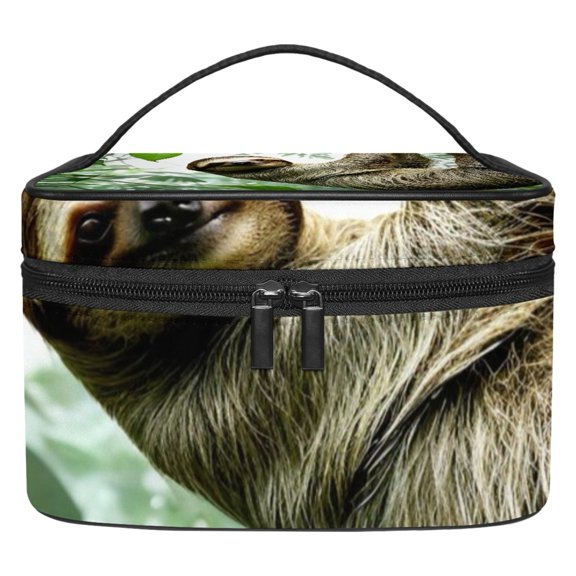 ERJLKXP Funny Sloth Jungle Makeup Bags Travel Cosmetic Bag Case, Large Capacity Organizer and Storage, Portable Pouch Toiletry bag for Women & Girls