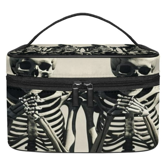 ERJLKXP Funny Sugar Skull Makeup Bags Travel Cosmetic Bag Case, Large Capacity Organizer and Storage, Portable Pouch Toiletry bag for Women & Girls