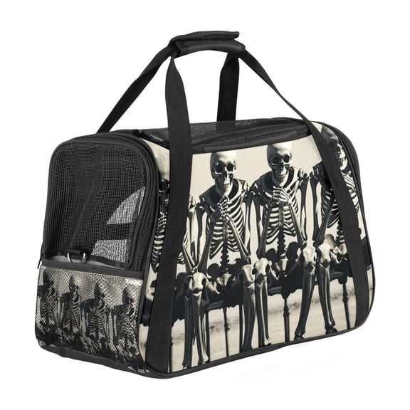 ERJLKXP Funny Sugar Skull Portable Dog Carrier Bag & Cozy Cat Carrying Case for Small Pets,Puppy Soft-Sided Pet Travel Bag