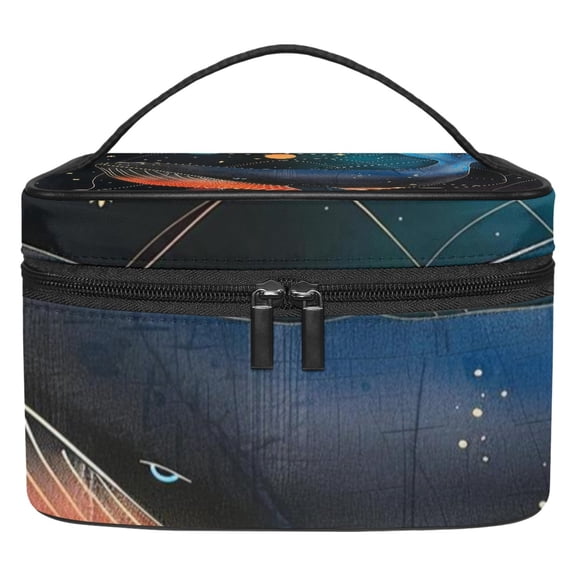 ERJLKXP Galactic Space Whale Makeup Bags Travel Cosmetic Bag Case, Large Capacity Organizer and Storage, Portable Pouch Toiletry bag for Women & Girls