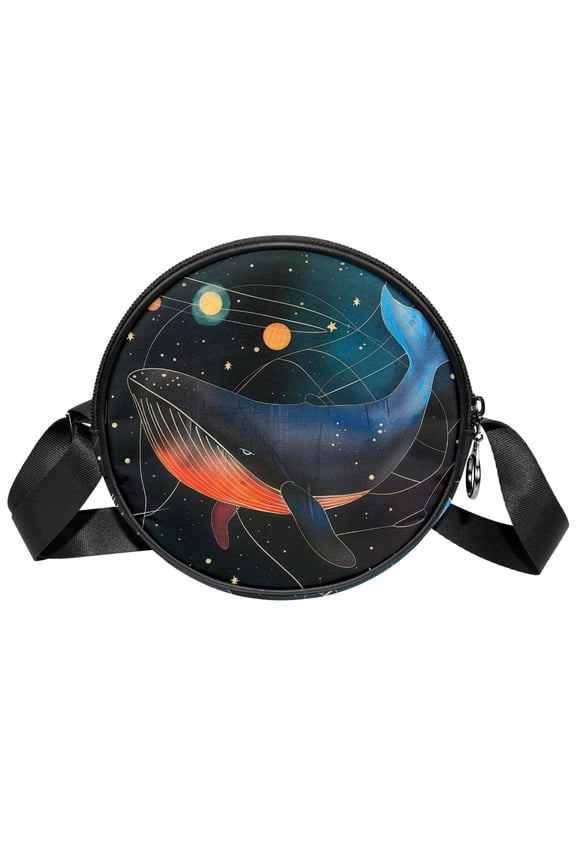 Galactic Space Whale Small Crossbody Bags for Women,Casual Travel Sling Bag,Over the Shoulder Cross Body Purses