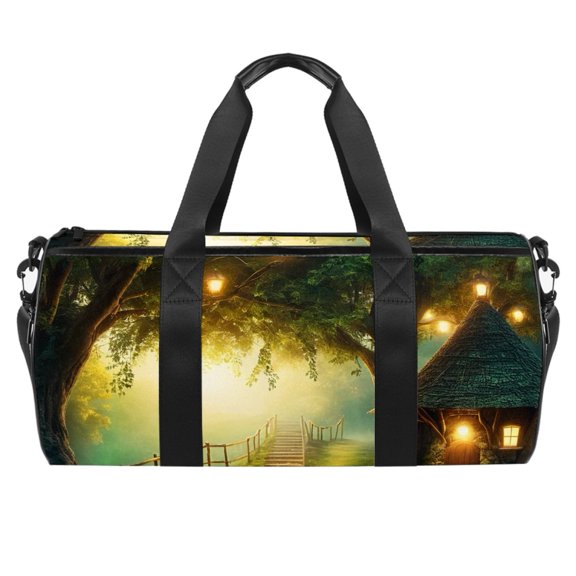 ERJLKXP Gym Bag for Men and Women,Fantasy Forest Tree Carry on Duffle Bag for Travel,Sports,athletic,Fitness and Workout