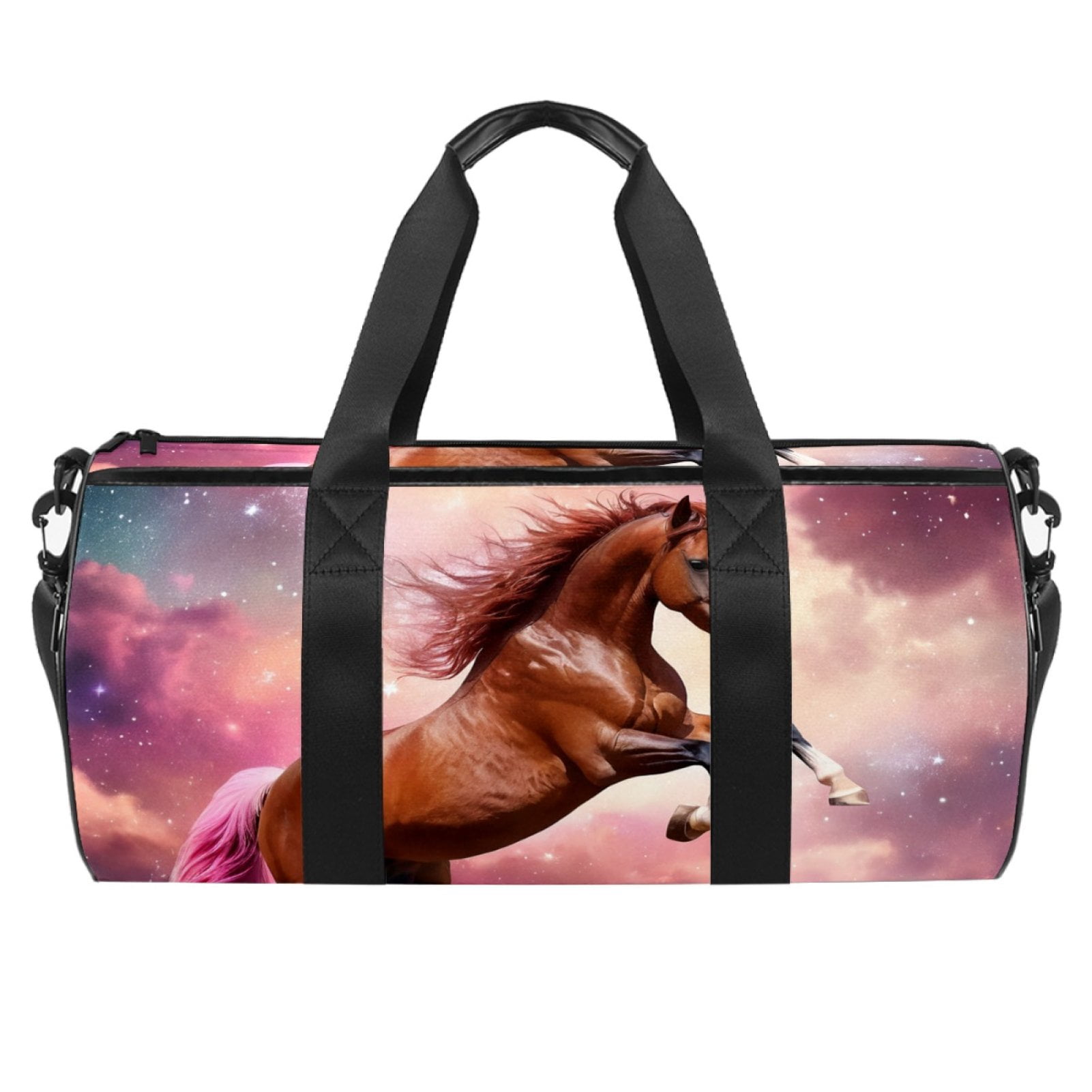 ERJLKXP Gym Bag for Men and Women,Galaxy Space Horse Carry on Duffle Bag for Travel,Sports,athletic,Fitness and Workout