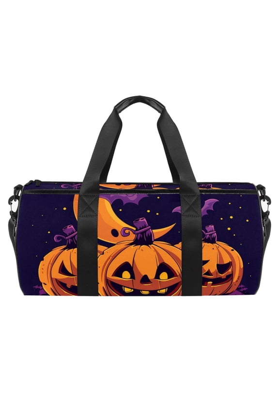 Gym Bag for Men and Women,Halloween Pumpkin Night Carry on Duffle Bag for Travel,Sports,athletic,Fitness and Workout