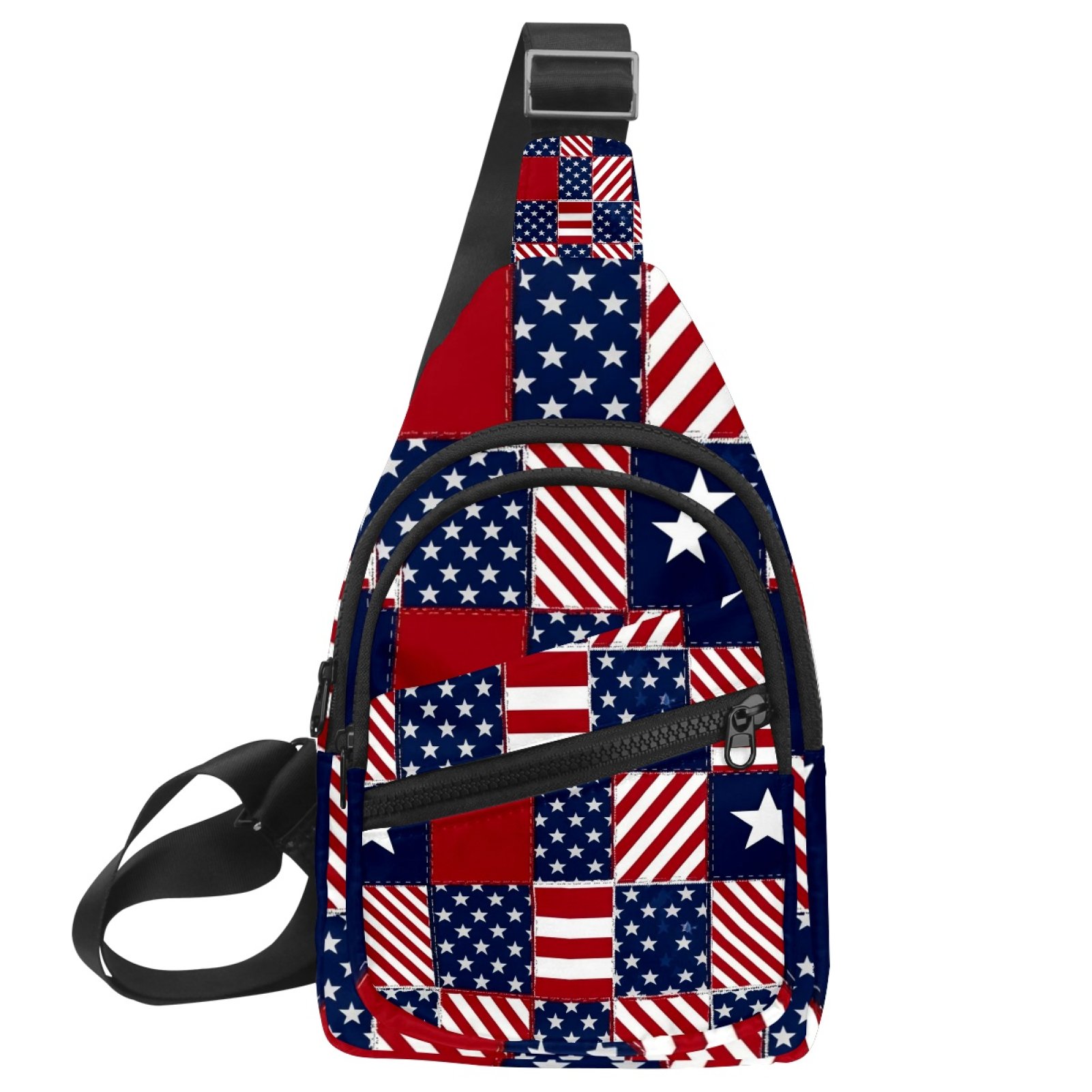 ERJLKXP Independence Day Usa Flag Small Mens Women Crossbody Chest Bag, Travel Over Shoulder Sling Bag Backpack Men Side Bag,Daypack