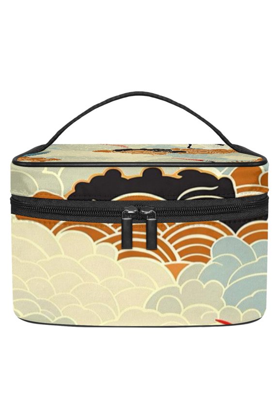 Japanese Style Cloud Crane Makeup Bags Travel Cosmetic Bag Case, Large Capacity Organizer and Storage, Portable Pouch Toiletry bag for Women & Girls