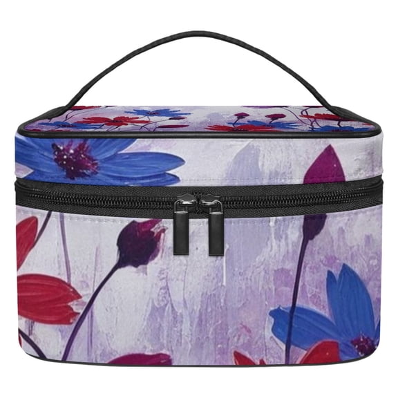 ERJLKXP Oil Painting Spring Flowers Makeup Bags Travel Cosmetic Bag Case, Large Capacity Organizer and Storage, Portable Pouch Toiletry bag for Women & Girls