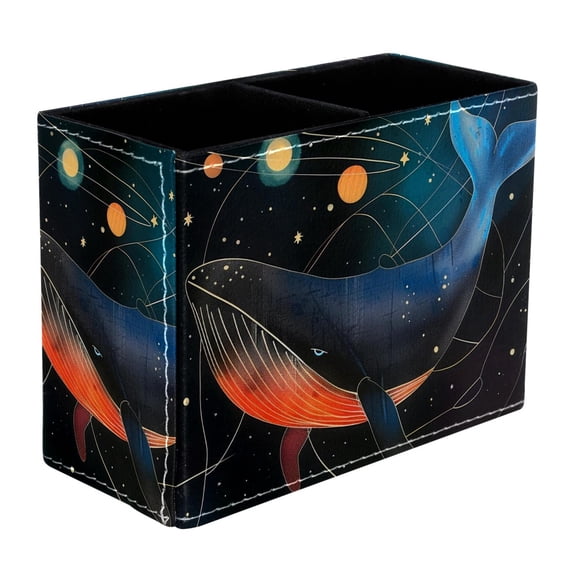 ERJLKXP Pen Holder for Desk Organizer,Galactic Space Whale Pencil Cup Holder,Pen Desktop Storage Box for Home and Office Makeup Brush Holder