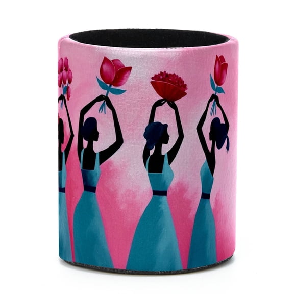 ERJLKXP Pink Dancing African Women Small Pen & Pencils Holder for Desk Organizer,Desktop Stationery Storage for Office Supplies, Pencils and Makeup Brush Holder