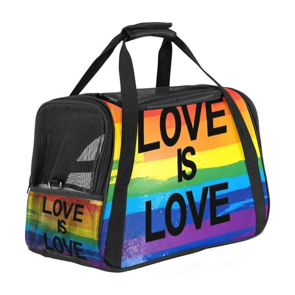 ERJLKXP Rainbow Love is Love Portable Dog Carrier Bag & Cozy Cat Carrying Case for Small Pets,Puppy Soft-Sided Pet Travel Bag