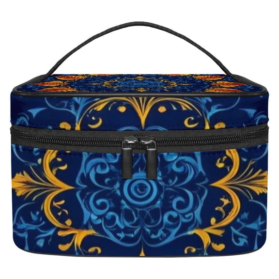ERJLKXP Retro Mandala Ethnic Flower Pattern Makeup Bags Travel Cosmetic Bag Case, Large Capacity Organizer and Storage, Portable Pouch Toiletry bag for Women & Girls