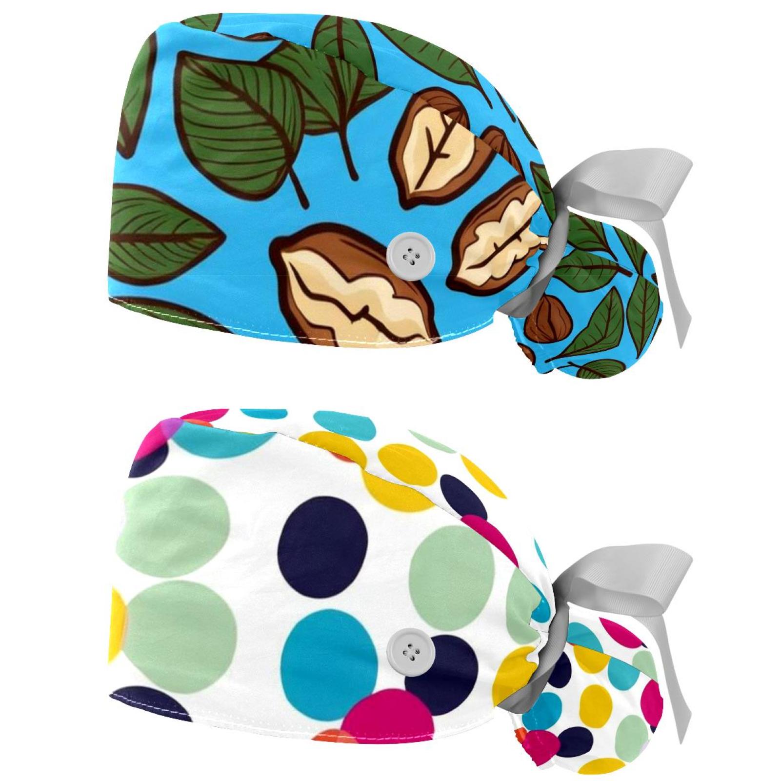 ERJLKXP Scrub Cap,Scrub Caps,Nurse Hat,Botanical Branch,Bean,Tropical