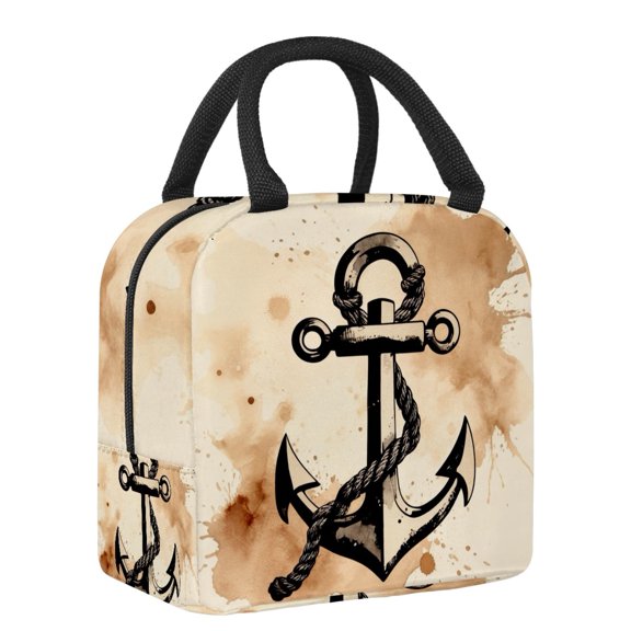 ERJLKXP Sea Anchor Insulated Lunch Bags for Women and Men,Adult Reusable Lunch Tote Bag for Work,cooler bag