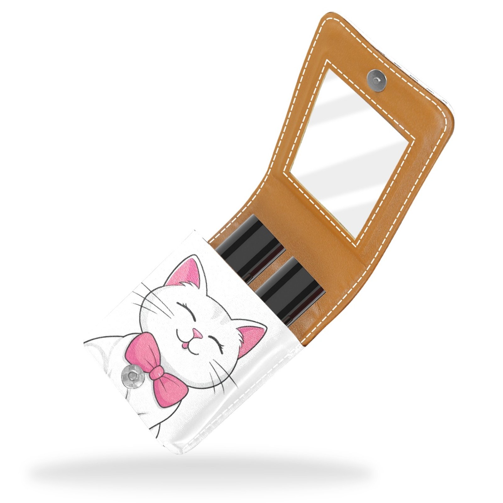 ERJLKXP Small Makeup Bag,Lipstick Organizer,PVC Leather Lipstick Case