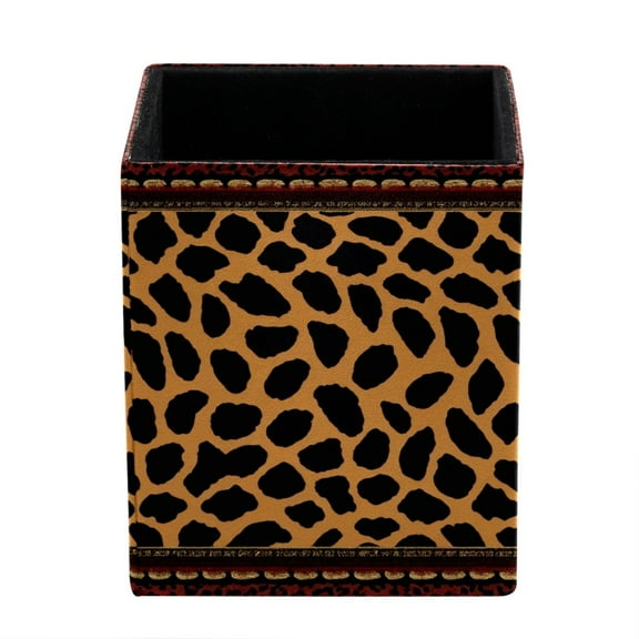 ERJLKXP Small Pen & Pencil Holder for Desk Organization,Fashion Leopard Print Desktop Stationery Storage for Office Supplies and Makeup Brush Organizer