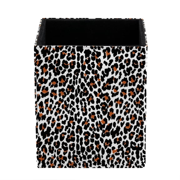 ERJLKXP Small Pen & Pencil Holder for Desk Organization,Leopard Print Pattern Desktop Stationery Storage for Office Supplies and Makeup Brush Organizer