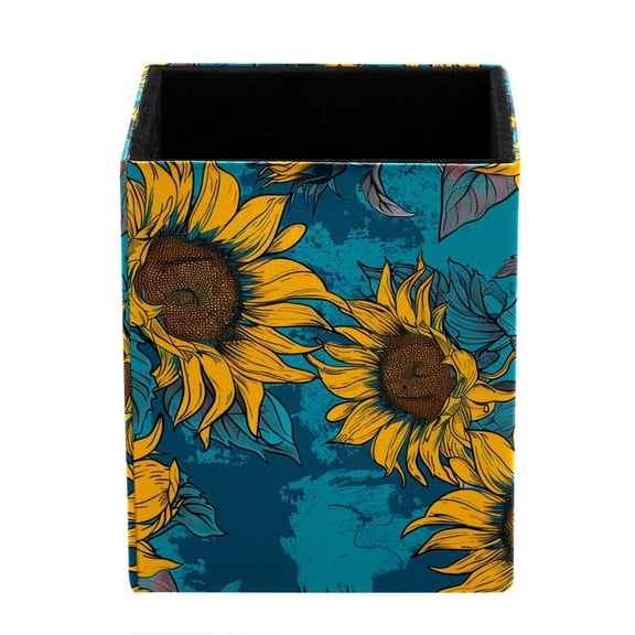 ERJLKXP Small Pen & Pencil Holder for Desk Organization,Sunflower Oil Painting Desktop Stationery Storage for Office Supplies and Makeup Brush Organizer