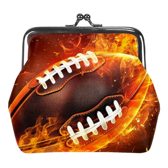 ERJLKXP Sports Rugby Small Coin Purse & Pouchese for Women and Girls,Leather Coin Wallet Travel Essentials for Change, Keys, Lipstick
