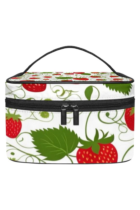 Strawberry Fruit Makeup Bags Travel Cosmetic Bag Case, Large Capacity Organizer and Storage, Portable Pouch Toiletry bag for Women & Girls