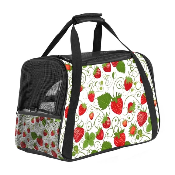 ERJLKXP Strawberry Fruit Portable Dog Carrier Bag & Cozy Cat Carrying Case for Small Pets,Puppy Soft-Sided Pet Travel Bag