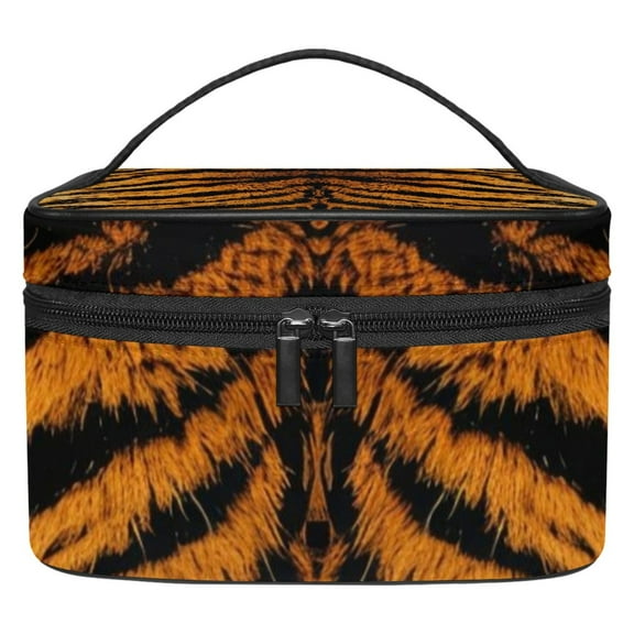 ERJLKXP Tiger Print Texture Makeup Bags Travel Cosmetic Bag Case, Large Capacity Organizer and Storage, Portable Pouch Toiletry bag for Women & Girls