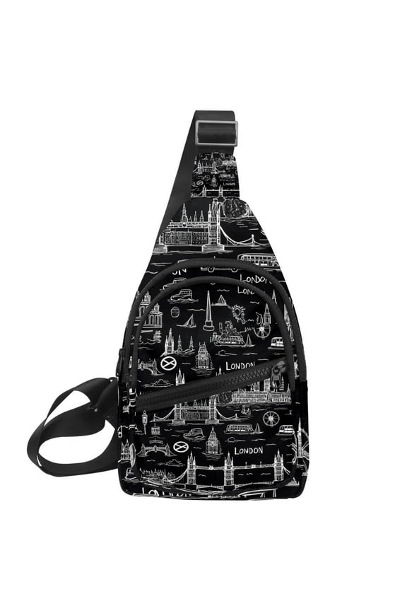 Vintage Buildings London Bridge Small Mens Women Crossbody Chest Bag, Travel Over Shoulder Sling Bag Backpack Men Side Bag,Daypack