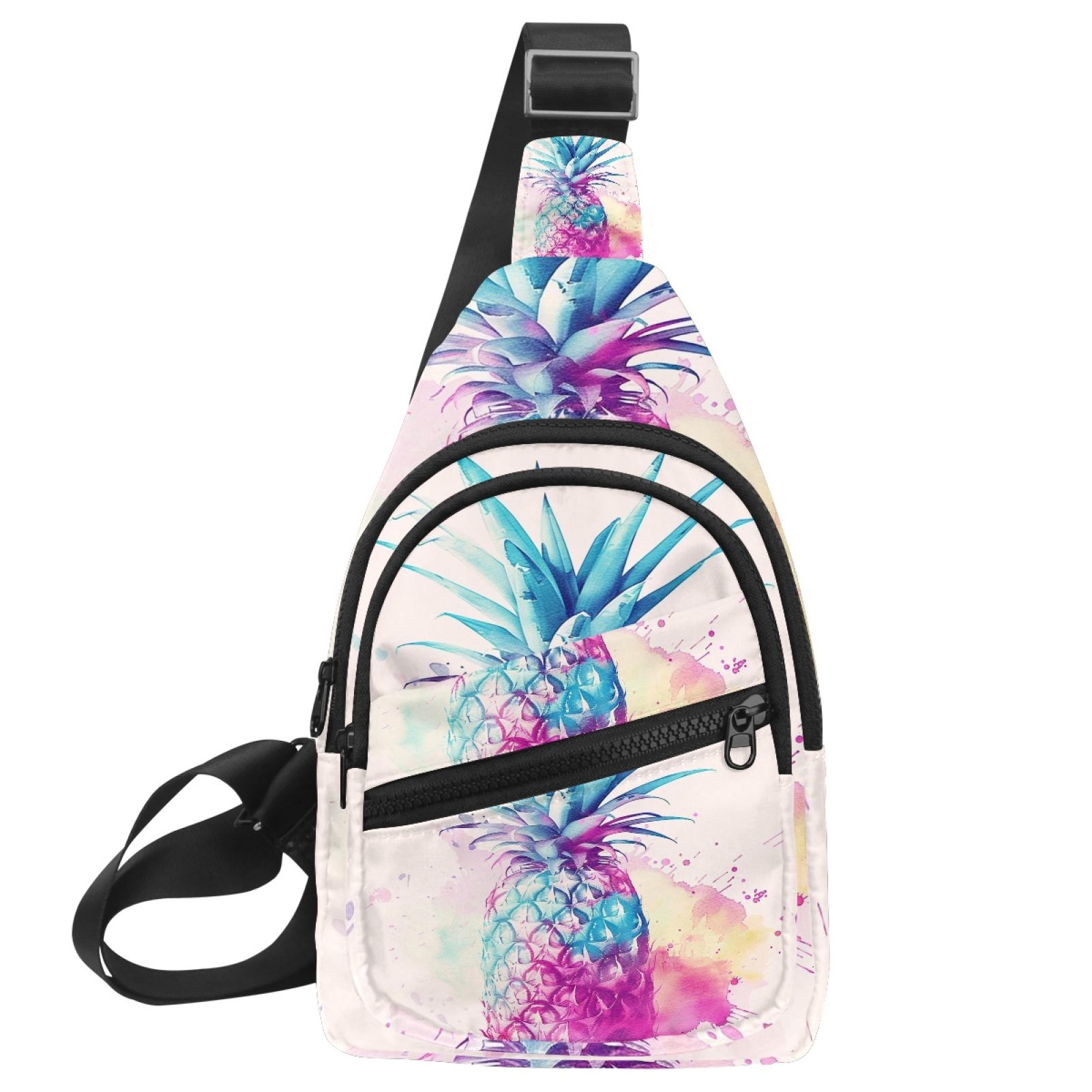 Women Pineapple Mini Crossbody Shoulder Chest Small Backpack for Travel Hiking YOLOKE Crossbody Small Sling Backpack for Women Men  main image 2