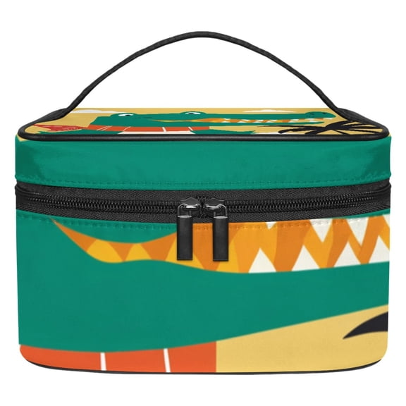 ERJLKXP Welcome Summer Crocodile Makeup Bags Travel Cosmetic Bag Case, Large Capacity Organizer and Storage, Portable Pouch Toiletry bag for Women & Girls
