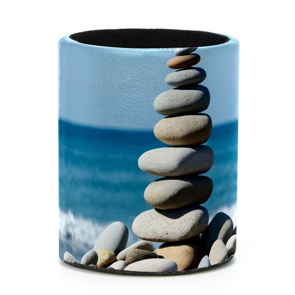 ERJLKXP Zen Beach Stone Small Pen & Pencils Holder for Desk Organizer,Desktop Stationery Storage for Office Supplies, Pencils and Makeup Brush Holder