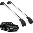 thumbnail image 1 of ERKUL 220lbs Roof Rack Cross Bars for BMW X3 G01 2018-2025 | Aluminum Crossbars with Anti Theft Lock for Rooftop | Compatible with Flush Rails - Silver, 1 of 8