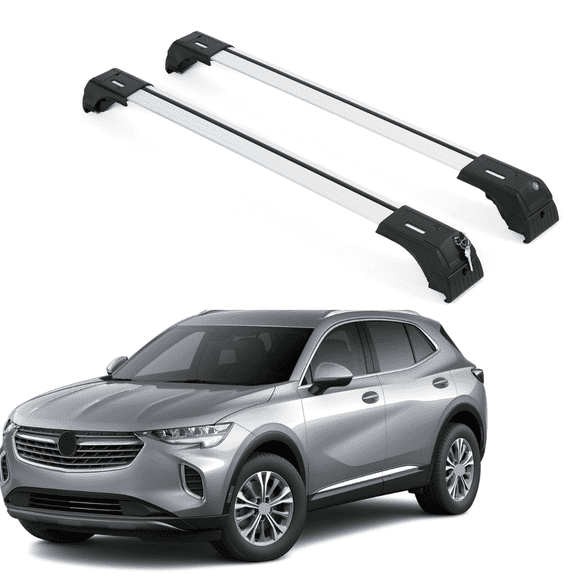 ERKUL 220lbs Roof Rack Cross Bars for Buick Envision 2021-2025 | Aluminum Crossbars with Anti Theft Lock for Rooftop | Compatible with Flush Rails - Silver