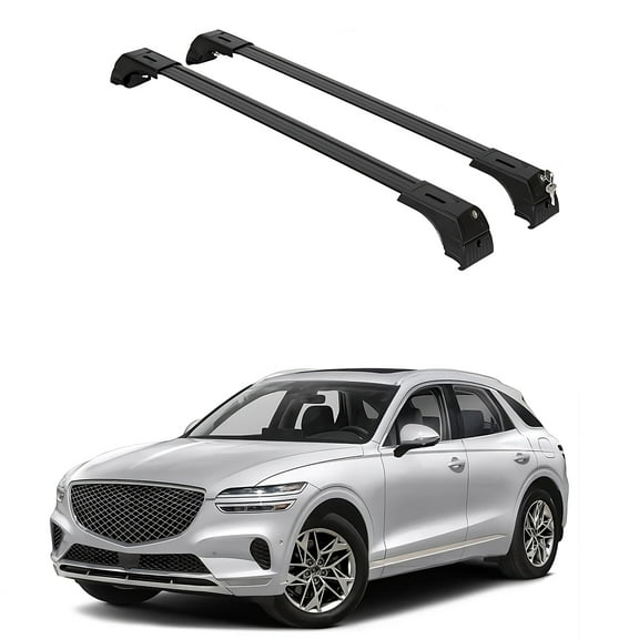 ERKUL 220lbs Roof Rack Cross Bars for Genesis GV70 2022-2025 | Anti-Theft Lock Aluminum Crossbars for Rooftop, Cargo Carrier, Luggage, Kayak, Canoe, Bike | Black