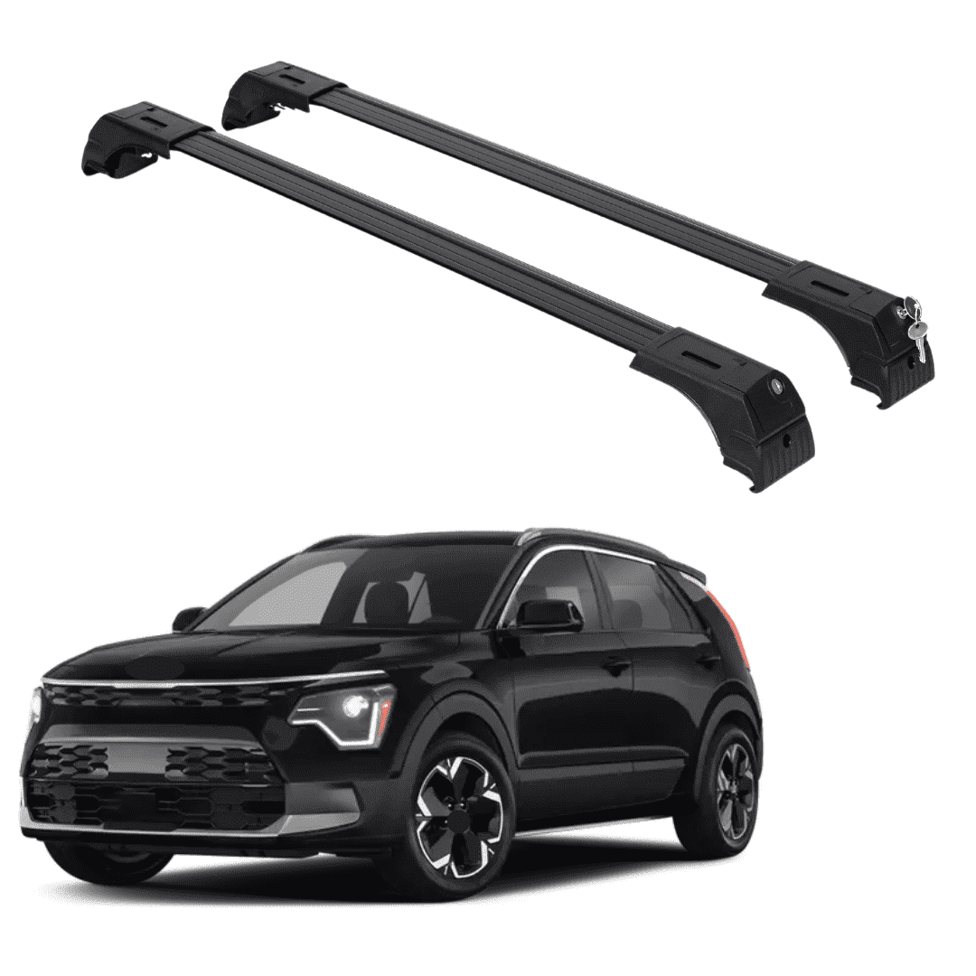 ERKUL 220lbs Roof Rack Cross Bars for Kia NIRO 2023-2025 | Aluminum Crossbars with Anti Theft Lock for Rooftop | Compatible with Flush Rails - Black