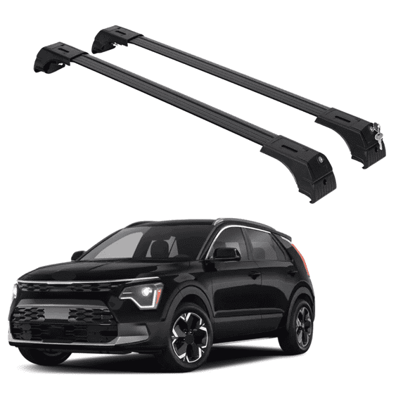ERKUL 220lbs Roof Rack Cross Bars for Kia NIRO 2023-2025 | Aluminum Crossbars with Anti Theft Lock for Rooftop | Compatible with Flush Rails - Black