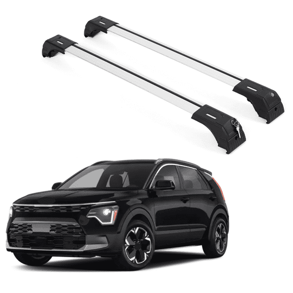 ERKUL 220lbs Roof Rack Cross Bars for Kia NIRO 2023-2025 | Aluminum Crossbars with Anti Theft Lock for Rooftop | Compatible with Flush Rails - Silver