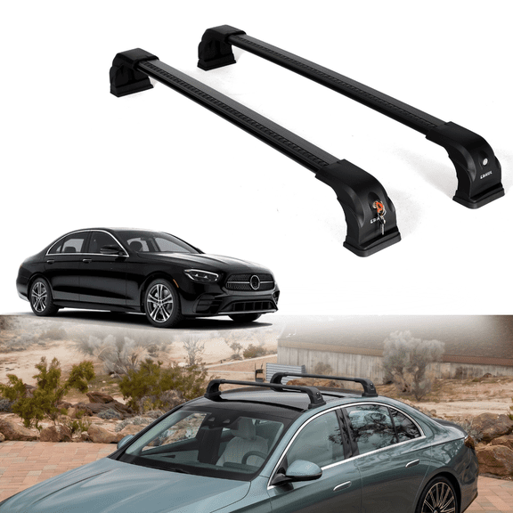 ERKUL AeroGlide 220 lb Roof Rack Cross Bars for Mercedes-Benz E Class Sedan 2017-2023 | Anti-Theft Aluminum Crossbars - Compatible with Fixed Points Roofs - Black
