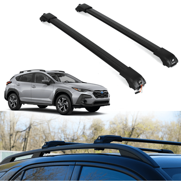 ERKUL AeroGlide 220 lb Roof Rack Cross Bars for Subaru XV Crosstrek 2013-2026 | Anti-Theft Aluminum Crossbars with Smart Clamp System - Compatible with Raised Rails - Black