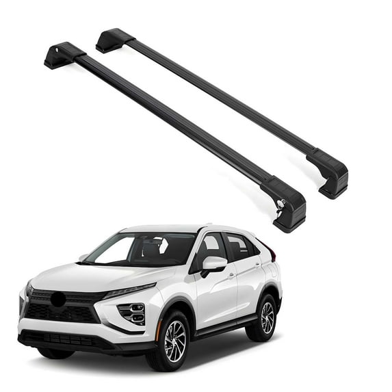 ERKUL Heavy Duty 220 lbs Roof Rack Cross Bars for Mitsubishi Eclipse Cross 2018-2024 | Aluminum Crossbars with Anti Theft Lock for Rooftop | Compatible with Fixed Points Roofs - Black