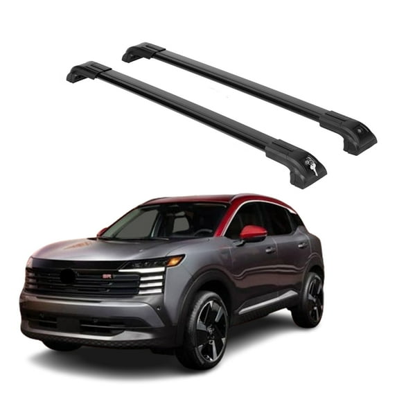 ERKUL Heavy Duty 220lb Roof Rack Cross Bars for Nissan Kicks 2018-2025 | Aluminum Crossbars with Anti Theft Lock for Rooftop | Compatible with Flush Rails - Black