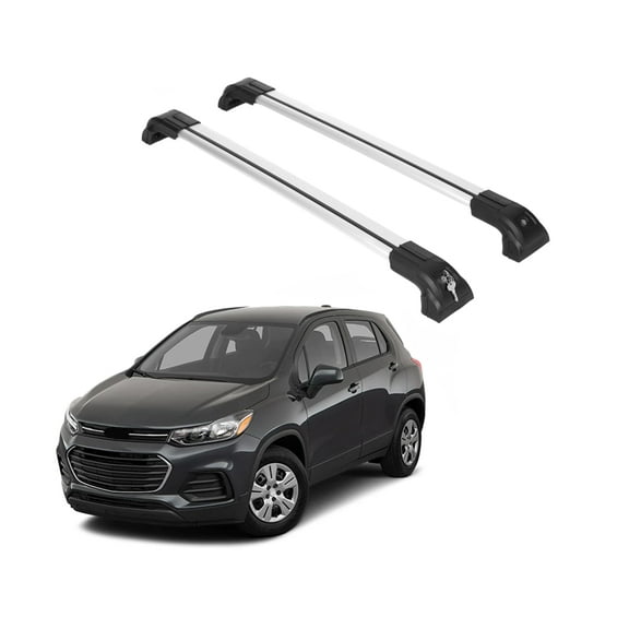 ERKUL Heavy Duty 220lbs Roof Rack Cross Bars for Chevrolet Chevy Trax 2013-2022 | Solid Metal Mounts | Aluminum Crossbars with Anti Theft Lock for Rooftop - Compatible with Raised Rails - Silver