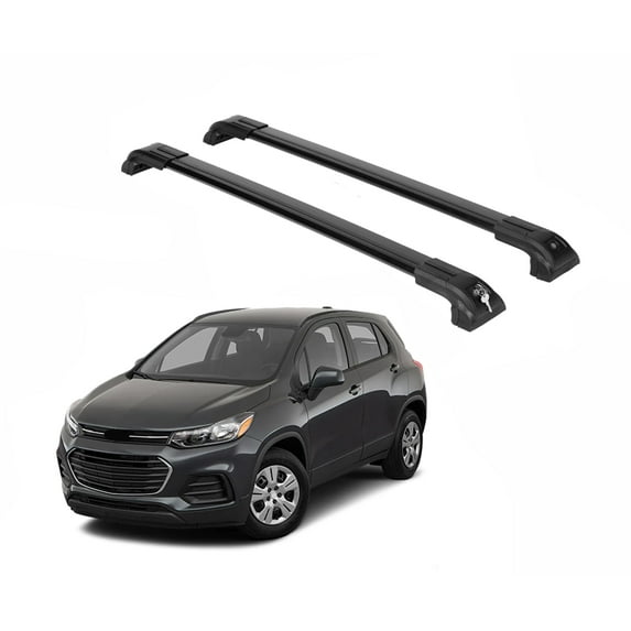 ERKUL Heavy Duty 220lbs Roof Rack Cross Bars for Chevrolet Chevy Trax 2013-2022 | Solid Metal Mounts | Aluminum Crossbars with Anti Theft Lock for Rooftop - Compatible with Raised Rails - Black