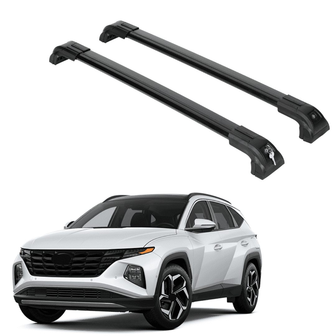 ERKUL Heavy Duty 220lbs Roof Rack Cross Bars Fit for Hyundai Tucson SE/SEL/N Line/Limited 2022-2024|Solid Metal Mounts| AntiTheft Lock Crossbars for Rooftop, Cargo Carrier, Luggage, Kayak | Black