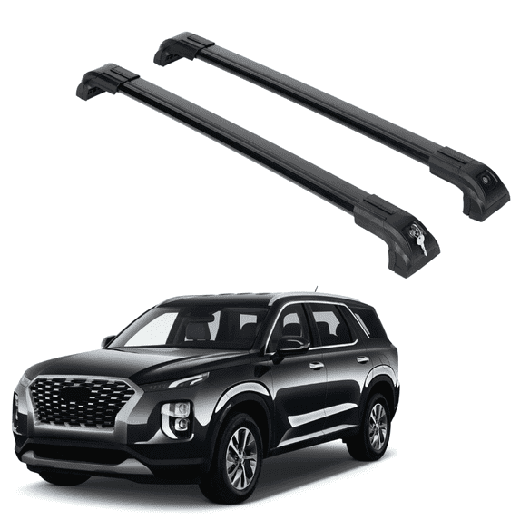 ERKUL Heavy Duty 220lbs Roof Rack Cross Bars for Hyundai Palisade 2019-2024 | Solid Metal Mounts | Anti-Theft Lock Aluminum Crossbars for Rooftop, Cargo Carrier, Luggage, Kayak, Canoe, Bike | Black
