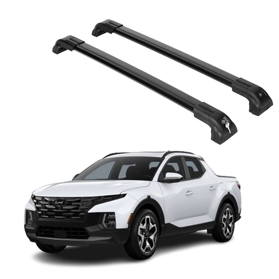 ERKUL Heavy Duty 220lbs Roof Rack Cross Bars for Hyundai Santa Cruz 2022-2024 | Solid Metal Mounts | Aluminum Crossbars with Anti Theft Lock for Rooftop - Compatible with Flush Rails - Black